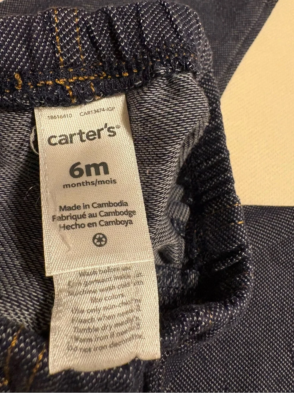 Carter's 6M Dark Wash Baby Jean Leggings